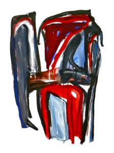 1995 - 'Gate-Land', gouache no. 6.083, abstract drawing / painting art on paper; Dutch Abstract Expressionism art / Hollands abstract-expressionisme; free image in public domain / Commons, CC-BY – painter-artist, Fons Heijnsbroek