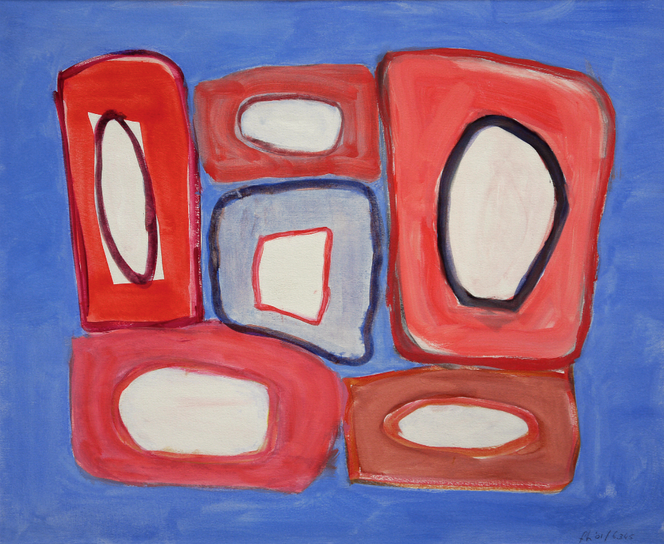 2001 - 'Together no. 2' - abstract watercolor art, gouache painting on paper; Dutch Abstract Expressionism art / Hollands abstract-expressionisme; art image in free public domain / Commons, CCO – painter-artist, Fons Heijnsbroek