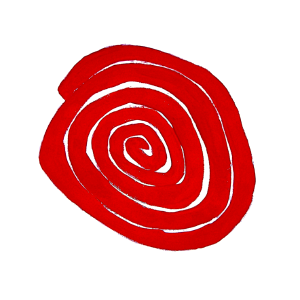 2000 - 'Red round Spiral Mandala', gouache no. 6.325; watercolor art on paper; Dutch artist Fons Heijnsbroek