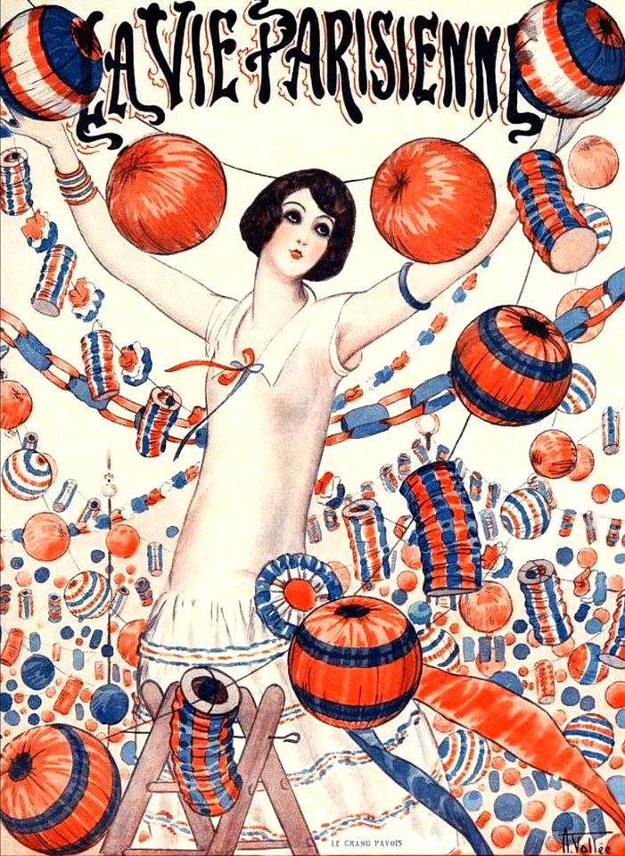 VALLÉE, Armand.  "Le grand pavois", Cover of La Vie Parisienne, 1924.