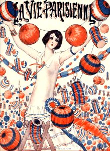 VALLÉE, Armand. "Le grand pavois", Cover of La Vie Parisienne, 1924.. Free illustration for personal and commercial use.