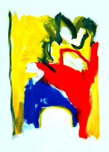 1997 - 'No title', abstract watercolor painting art on paper in colorful colors; Dutch Abstract Expressionism art / Hollands abstract-expressionisme; free image in public domain / Commons, CC-BY – painter-artist, Fons Heijnsbroek. Free illustration for personal and commercial use.