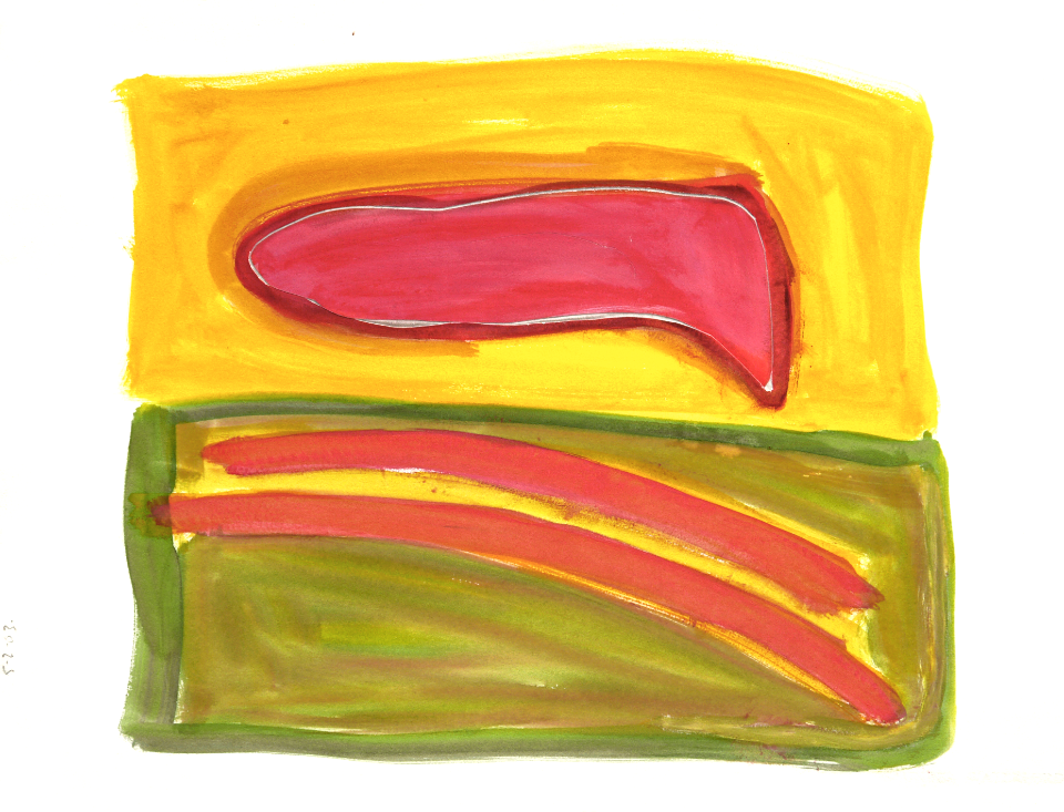 2003 - 'Interspace', an abstract watercolor painting art on paper in basic forms and a cut-out; Dutch Abstract Expressionism art / Hollands abstract-expressionisme; free image in public domain / Commons, CC-BY – painter-artist, Fons Heijnsbroek