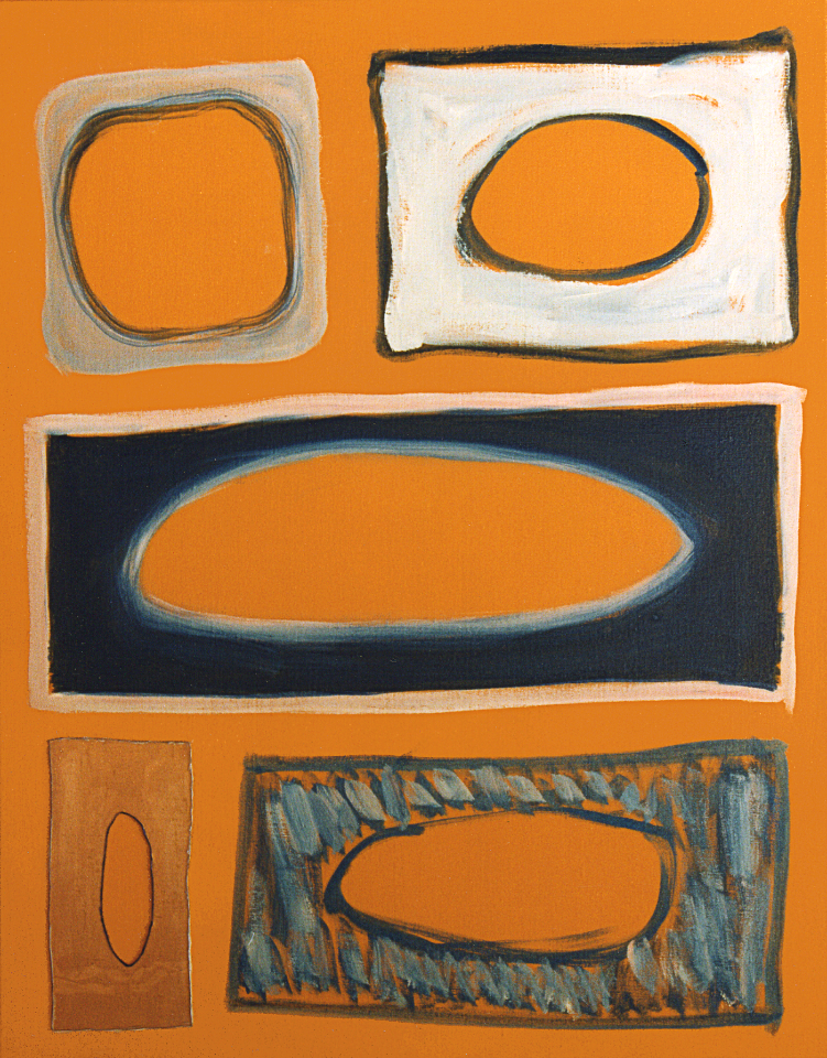 2000 - 'Collage on canvas', painting no. 5.097 with abstract geometrical forms; Dutch artist Fons Heijnsbroek, in the public domain