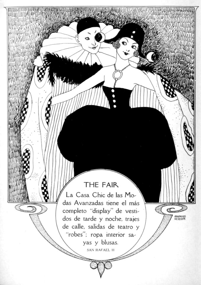 Ad for "The Fair" (clothing store in Havana), Social magazine, Feb. 1920.