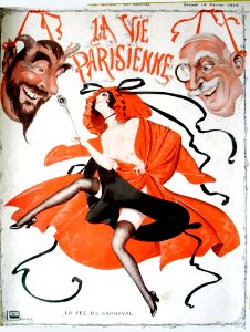 LÉONNEC,  Georges Paul Gaston.  "La Fée du Carnaval", La Vie Parisienne, Feb. 1914.