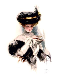 FISHER, Harrison (1875-1934). 🇺🇸  [Cup of tea], 1908.