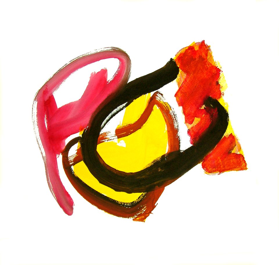 2004 / 2016 - 'Oonkwi', a digital re-painting after my original watercolor painting on paper; Dutch Abstract Expressionism art / Hollands abstract-expressionisme; free image in public domain / Commons, CCO – painter-artist, Fons Heijnsbroek