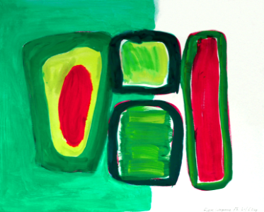2001 'Close Company, no. 6.349; abstract watercolor art - a gouache painting on paper; Dutch painter Fons Heijnsbroek, free art picture in the public domain, CCO
