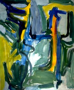 1995 - 'No title, no 8', abstract acrylic painting on paper; Dutch Abstract Expressionism art / Hollands abstract-expressionisme; free image in public domain / Commons, CC-BY – painter-artist, Fons Heijnsbroek. Free illustration for personal and commercial use.