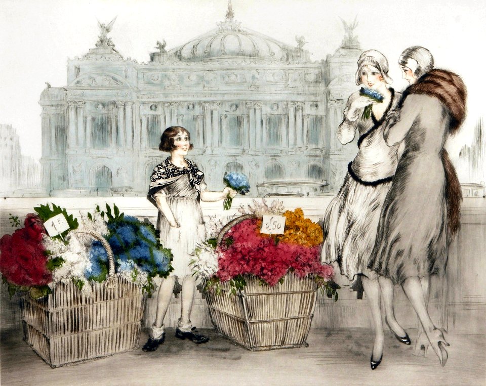 ICART, Louis.  [Flower seller in Paris]