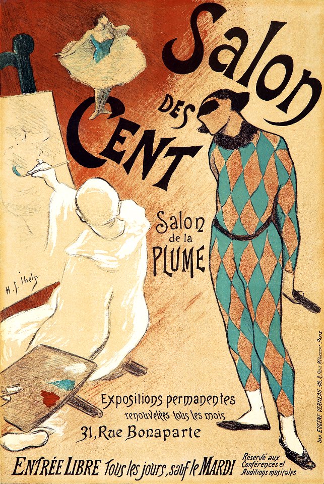 IBELS, Henri-Gabriel.  Salon des Cent, Salon de la Plume, 1893.
