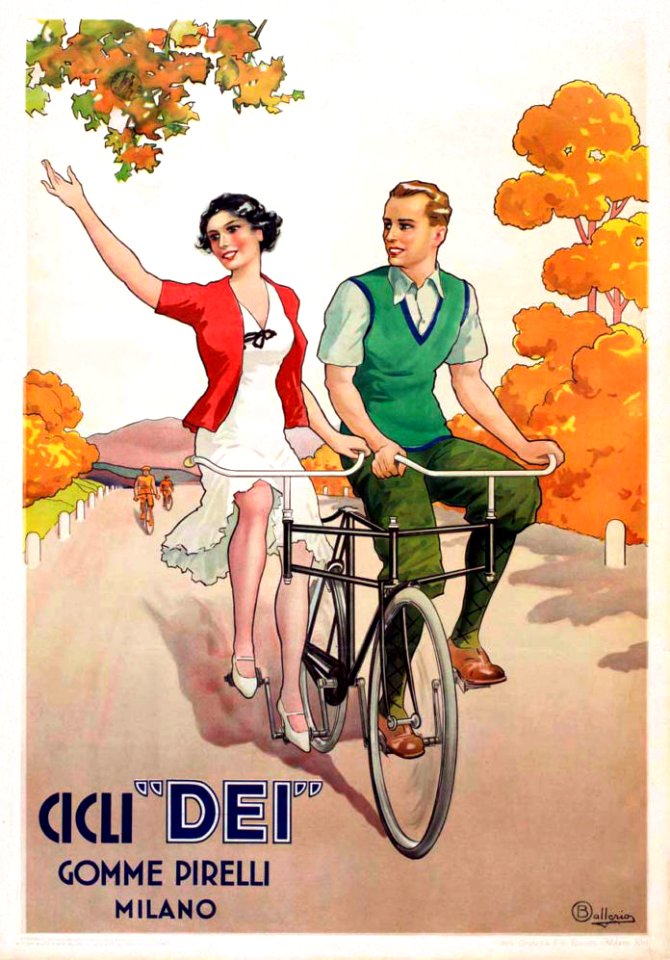 BALLERIO, Osvaldo.  Cicli "Dei", Gomme Pirelli, Milano.