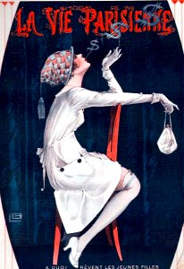LÉONNEC,  Georges Paul Gaston.  "À Quoi Rèvent les Jeunes Filles?", Cover of La Vie Parisienne, 1918.