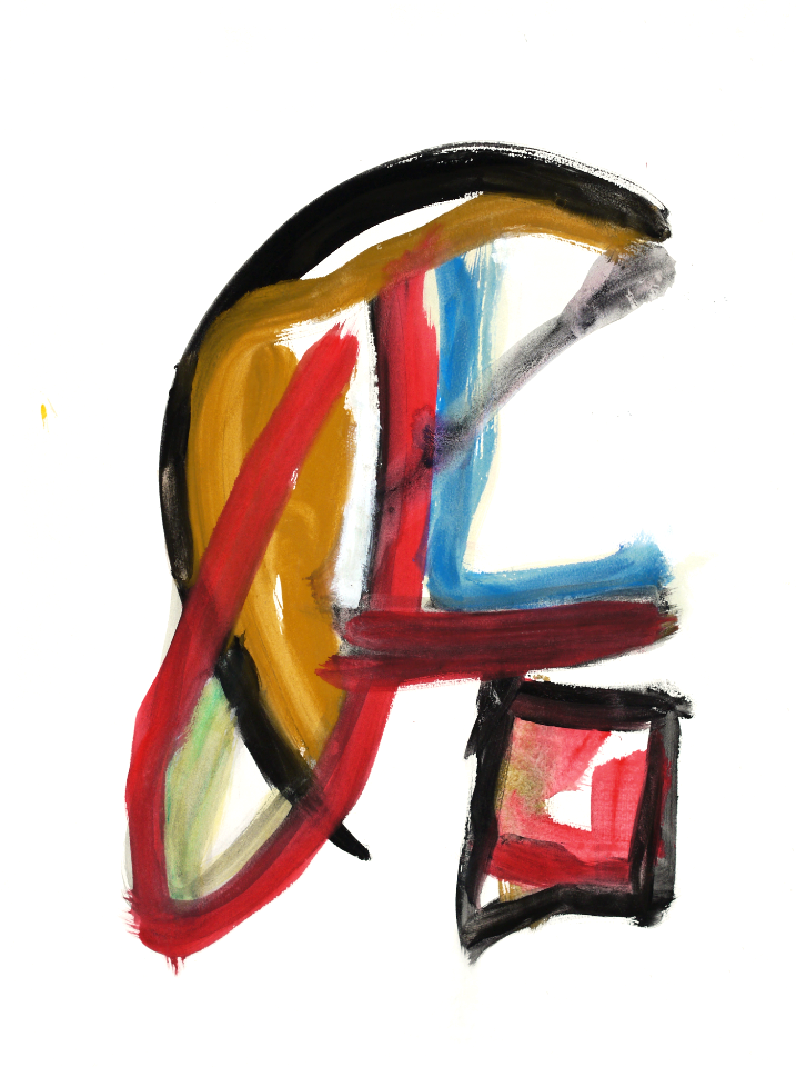 2005 - 'My Tree-house 2.' - abstract watercolor art on paper, Dutch painter-artist Fons Heijnsbroek, free art image in the public domain, CCO