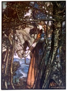 RACKHAM Arthur (1867-1939).  🇬🇧  Valkyrie, from "The Rhinegold and the Valkyrie by Richard Wagner", 1910.