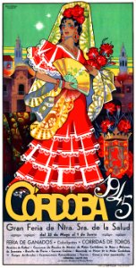 DELMORAL GÓMEZ. Gran Feria de Nuestra Señora de la Salud, Córdoba, 1945.. Free illustration for personal and commercial use.