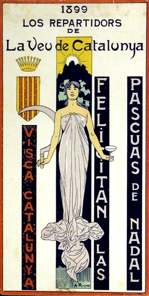 RIQUER YNGLADA, Alexandre de.  Los Repartidors de La Veu de Catalunya felicitan las Pascuas de Nadal, 1899.
