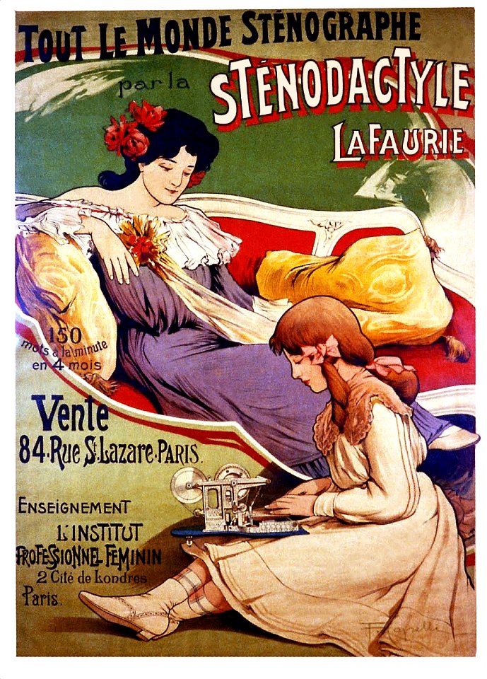 CAPELLI, F.  Tout le monde Sténographe... Sténodactyle La Faurie, c. 1890s.
