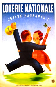 DEROUET, Edgar et Charles LESACQ.  Loterie National, Joyeux Gagnants!, 1937.