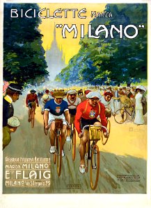BALLERIO, Osvaldo. Biciclette Marca "Milano", c. 1890s.. Free illustration for personal and commercial use.