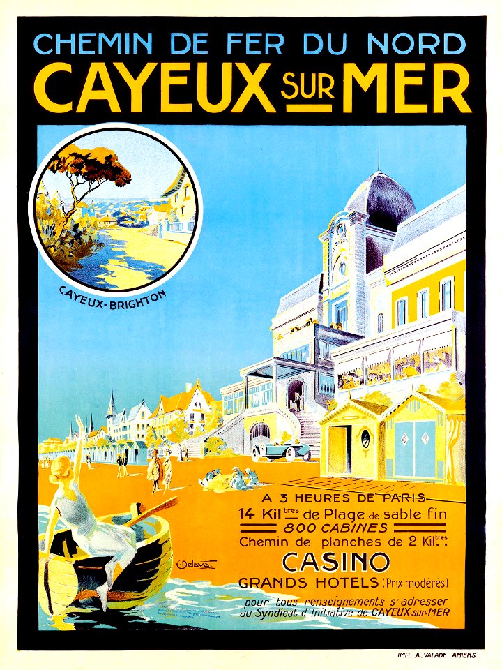 DELAVAT, Charles.  Chemin de Fer du Nord, Cayeux sur mer, c. 1920.