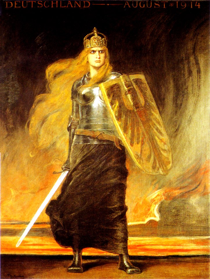KAULBACH, F. A. von.  Deutschland, August 1914.