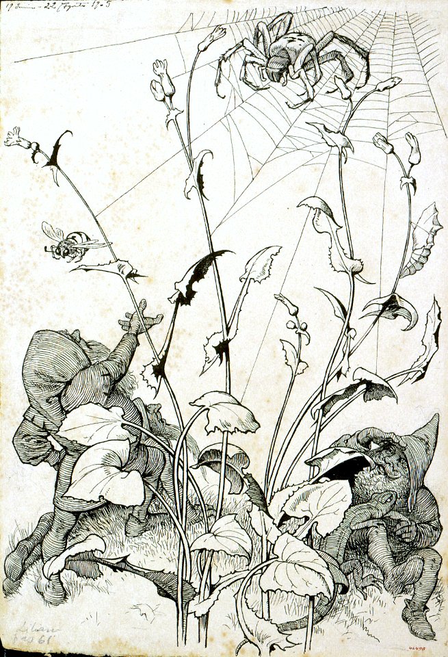 MESTRES i OÑÓS, Apel•les. La araña, ilustración para el poema «Liliana», 1905.