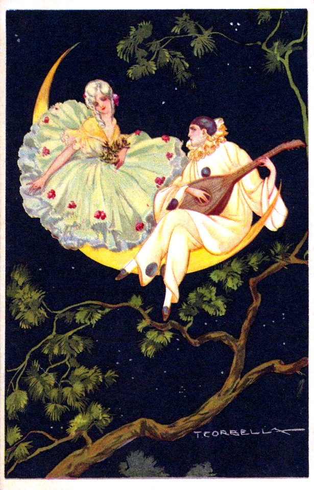CORBELLA, Tito (1885-1966). 🇮🇹  Pierrot, Moon Serenade.