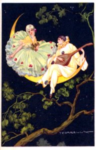 CORBELLA, Tito (1885-1966). 🇮🇹  Pierrot, Moon Serenade.