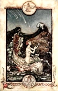 RACKHAM Arthur (1867-1939).  🇬🇧  [Mermaid, Queen Elizabeth], 1908.