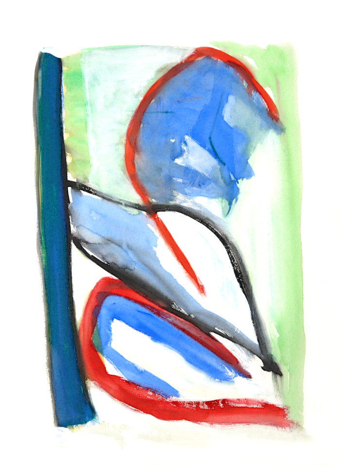 1996 - 'No title, no 6.148', abstract watercolor painting, art on paper in gouache paint; Dutch Abstract Expressionism art / Hollands abstract-expressionisme; free image in public domain / Commons, CC-BY – painter-artist, Fons Heijnsbroek