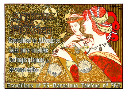 RIQUER YNGLADA, Alexandre de. 🇪🇸 Antigua Casa Franch, Barcelona, 1899.
