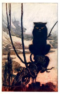 RACKHAM Arthur (1867-1939).  🇬🇧  Black Cat, Hansel & Gretel, 1920.