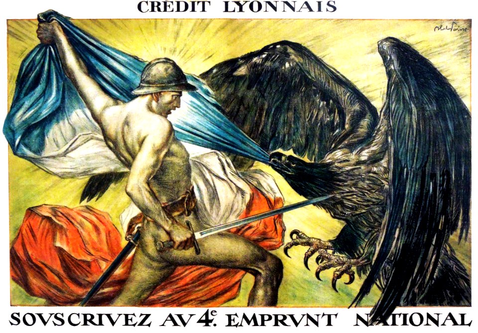 FAIVRE, Abel. 🇫🇷  Crédit Lyonnais, Souscrivez au 4e Emprunt National, c. 1915.