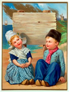 CLEMENTZ, H. Advertising poster, Dutch children, 1898. Free illustration for personal and commercial use.