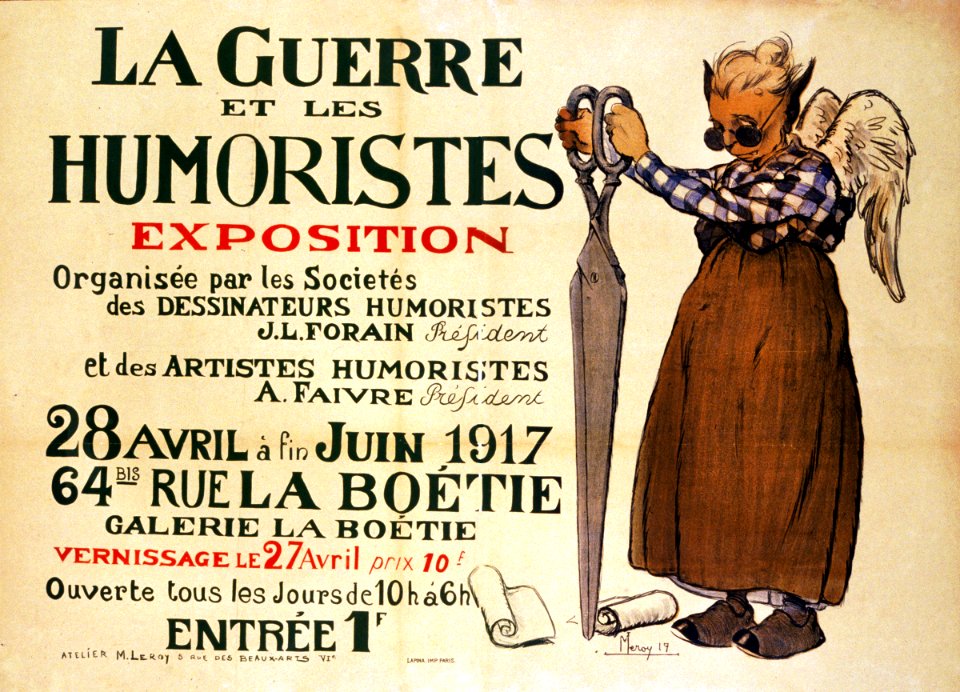 LEROY, Maurice. La guerre et les humoristes. Exposition, 1917.