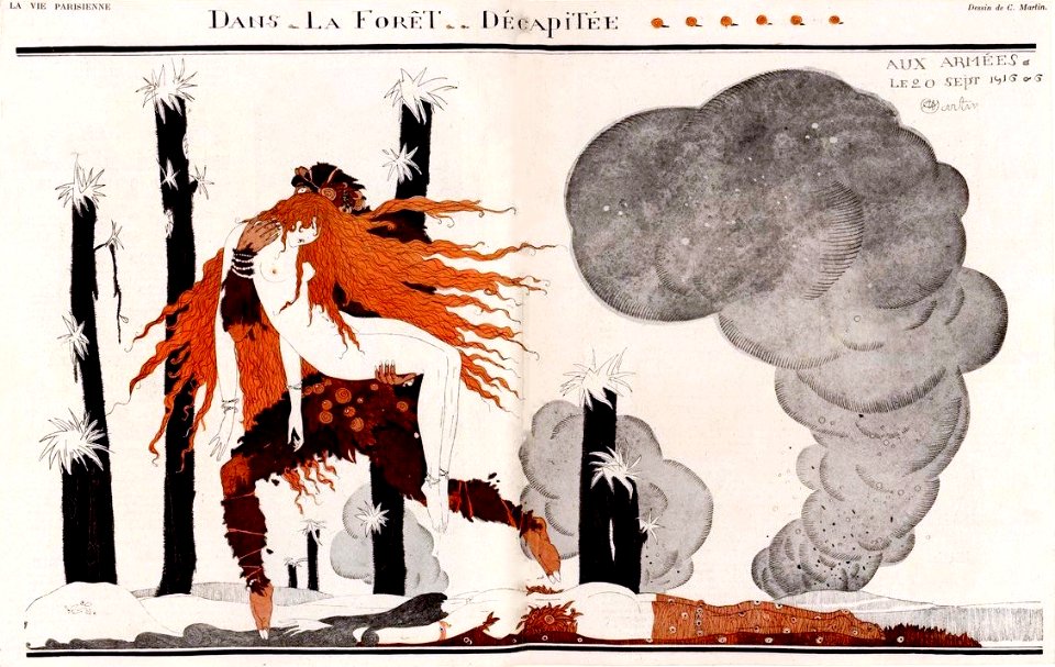 Charles Martin (1884-1934), ‘Dans la forêt décapitée’ (In the Decapitated Forest), La Vie Parisienne, 1916.