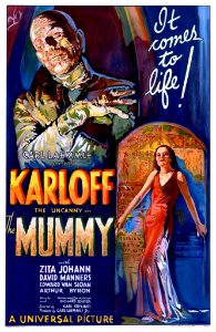 GROSZ, Karoly. Karloff The Uncanny in "The Mummy", 1932.. Free illustration for personal and commercial use.