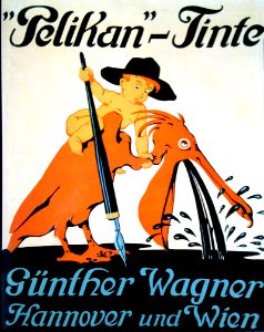 SUCHODOLSKI Siegmund von.  "Pelikan"-tinte, Günther Wagner, Hannover und Wien, c. 1909.