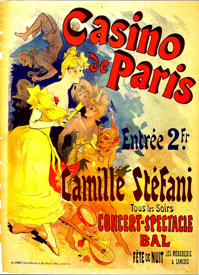 CHÉRET, Jules (1836-1932). 🇫🇷  Casino de Paris, Camille Stéfani.
