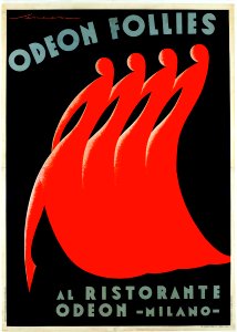 SENECA, Federico. Manifesto pubblicitario “Odeon Follies", Milano, 1934.. Free illustration for personal and commercial use.