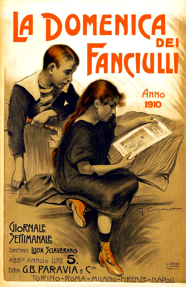 CARPANETTO, Giovanni Battista. 🇮🇹  La Domenica dei Fanciulli, 1910.