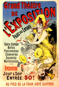 CHÉRET, Jules (1836-1932). 🇫🇷  Grand théâtre de l’exposition, Palais des Enfants, Ballet, Opéra Comique, 1889.