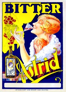 Ad for Bitter Astrid, 1925.. Free illustration for personal and commercial use.