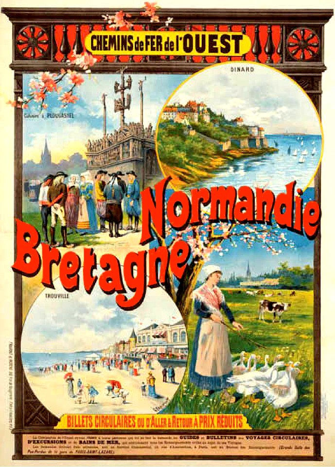 FRAIPONT, Gustave (1849-1923). 🇧🇪  Chemins de Fer de l'Ouest-Normandie Bretagne, 1895.