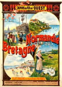 FRAIPONT, Gustave (1849-1923). 🇧🇪  Chemins de Fer de l'Ouest-Normandie Bretagne, 1895.