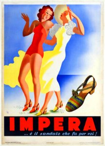 BONACINI, Luciano.  Impera ...è il sandalo che fa per voi!, 1938.