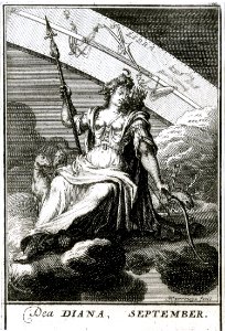 HARREWIJN, Jacobus. September-Diana, 1698.. Free illustration for personal and commercial use.