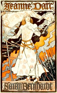GRASSET, Eugène. Jeanne d'Arc, Sarah Bernhardt, 1889.. Free illustration for personal and commercial use.